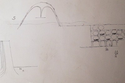 Niemeyer deixa esboços de projetos em parede de gabinete no Senado