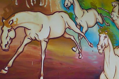 Manada, obra de arte que expressa a liberdade e a força do cavalo mangalarga