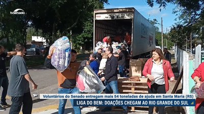 Liga do Bem: 54 toneladas em doações são entregues em Santa Maria (RS)
