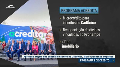 Senado aprova Programa Acredita, de crédito para microempresas