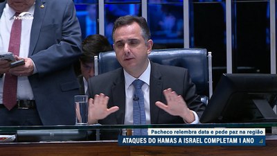 Pacheco lembra 1 ano do ataque do Hamas contra Israel e pede paz entre os povos