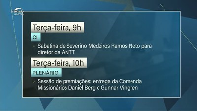 Agenda |  Benzeno, CPMI do INSS, selo solidário e sabatina