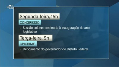 Agenda: Abertura do Ano Legislativo e reuniões da CPI do Crime Organizado e da CPMI do INSS