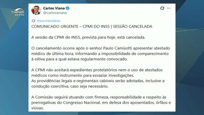 CPMI do INSS cancela reunião após atestado médico de Paulo Camisotti