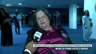 Senado homenageia Maria da Penha e reforça prioridade no combate à violência contra a mulher