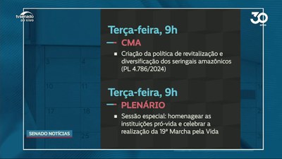 Agenda: Revitalização dos seringais e PEC do regime jurídico do Banco Central estão na pauta